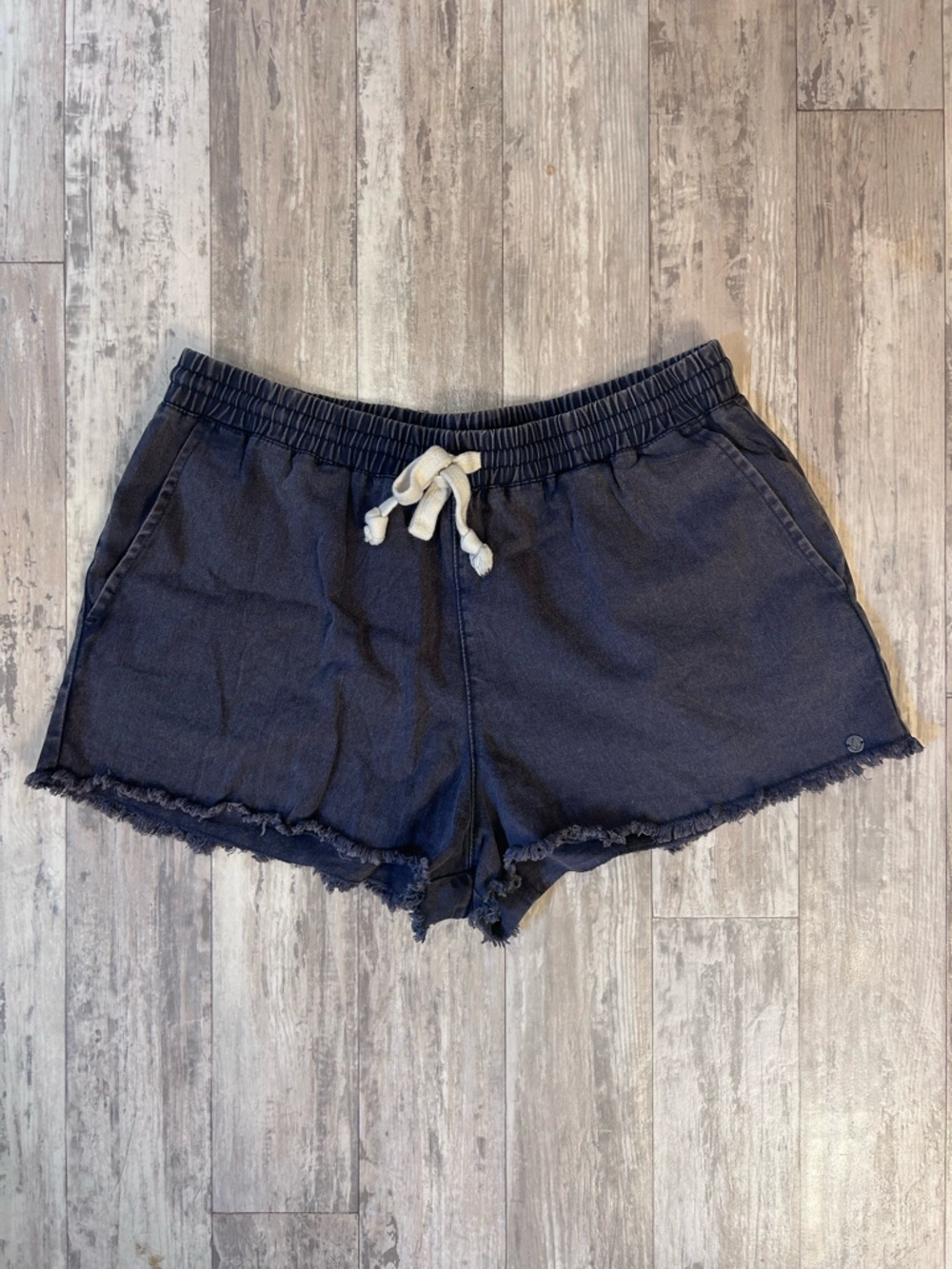 Volcom Dark Navy Frayed Hem Athletic Shorts